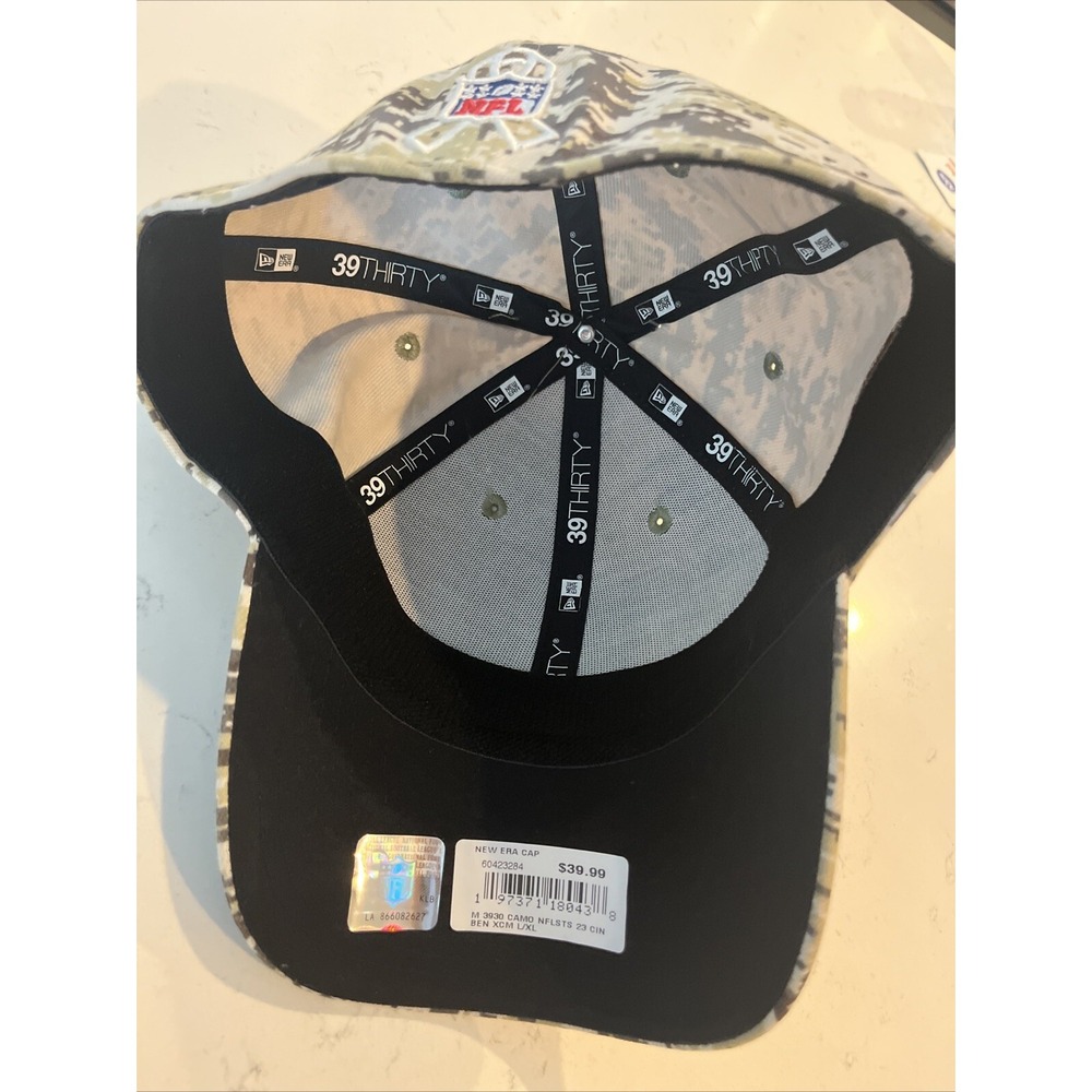 Cincinnati Bengals New Era 2023 Salute Service 39THIRTY Flex Hat Camo L/XL NWT - Picture 7 of 8